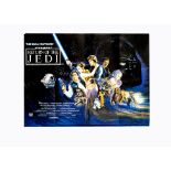 Star Wars Return Of The Jedi (1983) UK Quad poster, featuring Josh Kirby art, this being the early