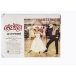 Grease (1978) UK Quad poster, this being the Style-A Quad with images of John Travolta and Olivia