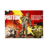 Ten UK Quad posters mostly 1970s-1980s, including Patton with Chantrell art, Myra Breckinridge,