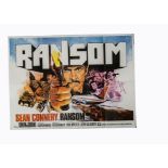 Eight UK Quad posters mostly 1970s-1980s, including Ransom with Chantrell poster art, Krakatoa
