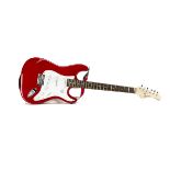 Shine 'Strat' Electric Guitar, a Shine 'Strat' in red in very good condition with TGI strap and soft