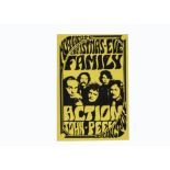 Family Concert Poster, Poster for a gig at Mothers, Erdington Christmas Eve 1968 with the Action and