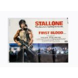 First Blood (1982) UK Quad poster, starring Sylvester Stallone as "Rambo", poster art by Struzan.