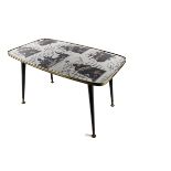 Beatles Coffee Table, a coffee table circa 1960s (91cm long, 45cm wide, 40cm height) with printed