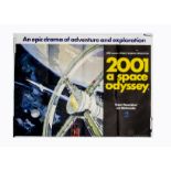 2001 A Space Odyssey (1968) UK Quad poster, with iconic poster art by Robert McCall for this