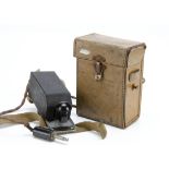 Morse Code Key, a leather cased morse code tapper/key with straps (key and plugs assembly No 9)