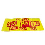 Sex Pistols Poster, Banner Style Record Shop Poster with Jamie Reid "We Stock Sex Pistols Whilst