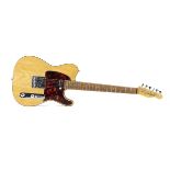 Columbus Electric Guitar, a Columbus Series 2 electric guitar, natural wood finish with red