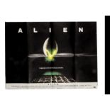 Alien (1979) UK Quad poster, for the Ridley Scott horror thriller starring Sigourney Weaver and John