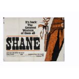 Shane (1953) UK Quad poster, for this classic western, this being an interesting re-release poster