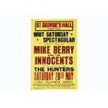 Mike Berry and the Innocents Concert Poster, poster for a gig at St George's Hall, Exeter, 28th