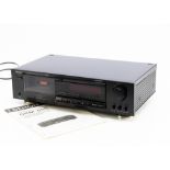 Denon Cassette Player, a Denon stereo cassette deck DRM-600, with instruction booklet and in