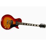 Electric Guitar, a Satellite electric guitar Les Paul-copy cherry sunburst good condition with cream