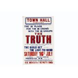 The Truth / Pretty Things Concert Poster, Poster for a gig at Torquay Town Hall 16th July 1966