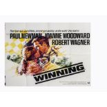 Ten UK Quad posters mostly 1970s-1980s, including Guess Who Is Coming To Dinner, Winning with