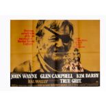 True Grit (1969) UK Quad poster, for the classic John Wayne western. Pin-hole damage to upper