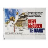 Le Mans (1971) UK Quad poster, for the motor-racing film starring Steve McQueen, poster artwork by