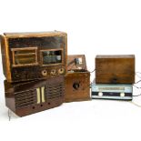 Radios / Valve / Parts, two large boxes containing a variety of old radios, many without whole cases