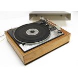 Goldring Turntable, a Goldring Lenco GL 75 stereo transcription turntable in DIY base with lid,