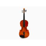 Violins, two violins in need of attention both skylark brands, a 13¼" violin without strings, bridge