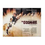 Ten UK Quad posters mostly 1970s-1980s, including The Goonies with Struzan art, The Drowning Pool,