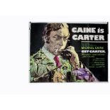 Get Carter (1971) UK Quad poster, with a striking portrait of Michael Caine as "Jack Carter" from