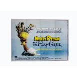 Monty Python And The Holy Grail (1975) UK Quad poster, for the Monty Python comedy film, writing