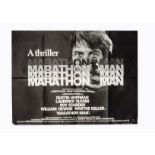 Eight UK Quad posters mostly 1970s-1980s, including Marathon Man, Absolute Beginners with David