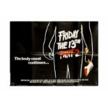 Ten UK Quad posters mostly 1970s-1980s, including Friday 13th Part II, Breathless with Pulford