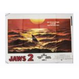 Jaws 2 (1978) UK Quad poster, this being a Style-B first release poster for the first of the "