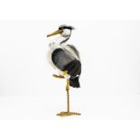 A Steiff Studio heron 1980-84, 2606/50 with yellow tag and brass button --21 ½in. (55cm.) high