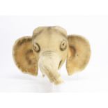 A rare Steiff elephant trophy head circa 1958, of grey mohair, black glass eyes, airbrush