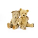 Two post-war Chiltern teddy bears, a Ting-a-Ling with beige mohair, orange and black glass eyes,