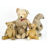 Five British teddy bears, a large post-war musical teddy bear --30in. (76cm.) high; a Dean's Ivy