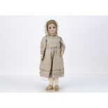 A Simon & Halbig 550 child doll, with brown sleeping eyes, blonde hair wig, jointed composition