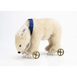 A Steiff limited Club edition Polar Bear on wheels 1910, 4635 for 1999/2000, in original box with