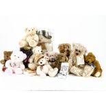 Various collectors teddy bears, Brian a Buddy Bear by Lynne Cameron --13in. (33cm.) high; a Russ