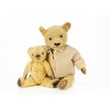 A Chad Valley Magna type teddy bear 1930s, with golden mohair, replaced glass eyes, muzzle with