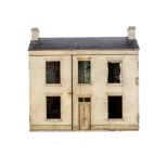 A late 19th century toy man's doll's house, of three bays and two storeys with painted stone façade,