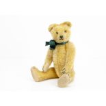 'Joshua' a German teddy bear 1910-20s, probably Bing, with golden mohair, black boot button eyes,