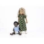 A Trendon Sasha doll, with blonde hair and green dress (small damage to back shoulder of dress); and