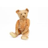 'Karin' a rare orange mohair Bing teddy bear 1920s, with clear and black glass eyes with brown