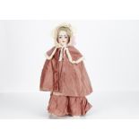 A Simon & Halbig 1249 SANTA child doll, with blue sleeping eyes, pierced ears, blonde mohair,