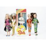 Five Pedigree Sindy dolls, a Silver Skater, in original window box; two Starlight Sindy; and two