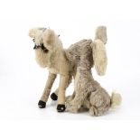 An unusual Alpha Farnell comic rabbit 1930s, with grey and white mohair, long neck, black stitched