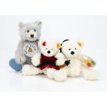 A Steiff limited Club edition Teddy Baby 1929 Blue, 4293 for 1992, in original box; and two yellow