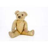 A 1930s Chad Valley teddy bear, with golden mohair, orange and black glass eyes, pronounced