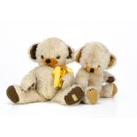 Two Merrythought minky Cheeky teddy bears 1970s, both with mink coloured Dralon plush, orange and