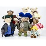 Gabrielle Designs teddy bears, a Mr and Mrs Barbour bear --15in. (38cm.) high; a similar golfer, a