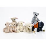 Seven Steiff Club Gift miniature teddy bears and animals, two 2003, 2004, 2005and 2008; and crib toy